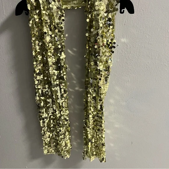 Gold Sequin Embellished Scarf Shawl Wrap - Picture 10 of 10
